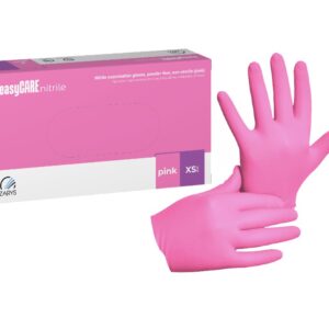 Rosa XS 100 pezzi di guanti in nitrile senza polvere EasyCare